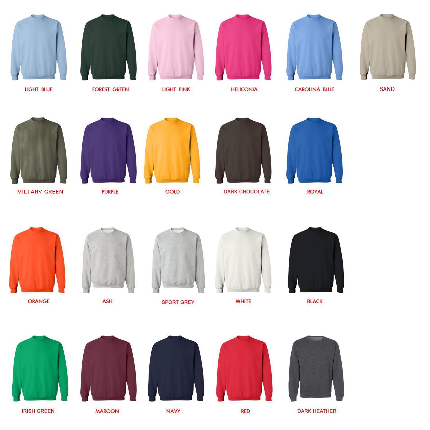 sweatshirt color chart - Given Merch