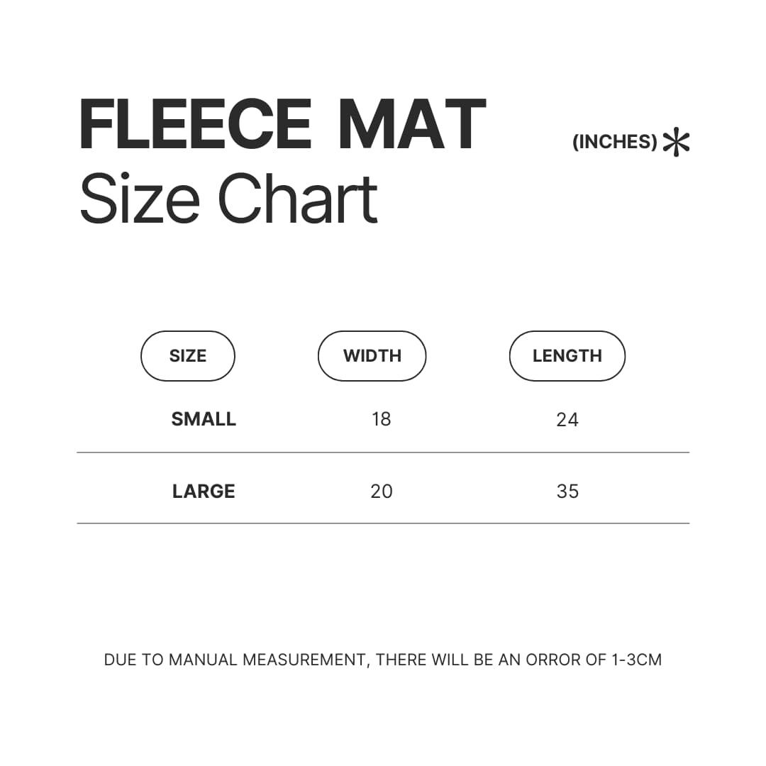 Fleece Mat Size Chart - Given Merch